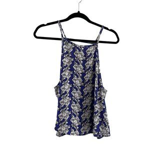 Poetry Women SZ S/M Purple/White/Black Floral Strappy Flowy Shift Tank Top